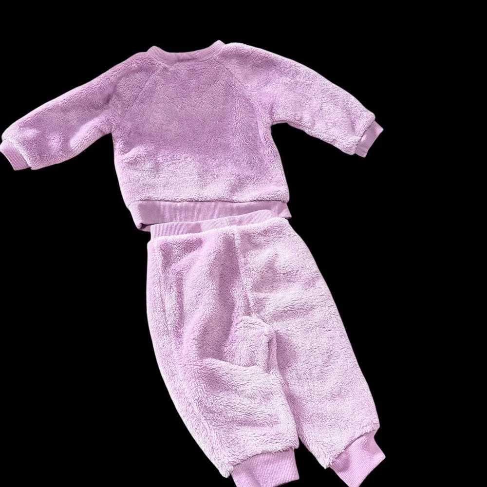 Infant Girl 6 Mo Pekkle Fleece Jogger/sweatsuit Lot Unicorn‎ & Flowers Preowned